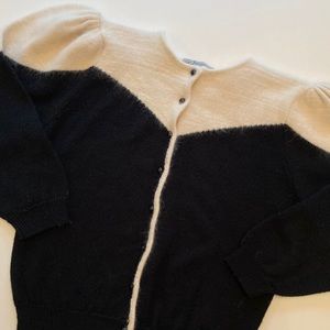 Vintage 80s Contrasting Puffed Cardigan